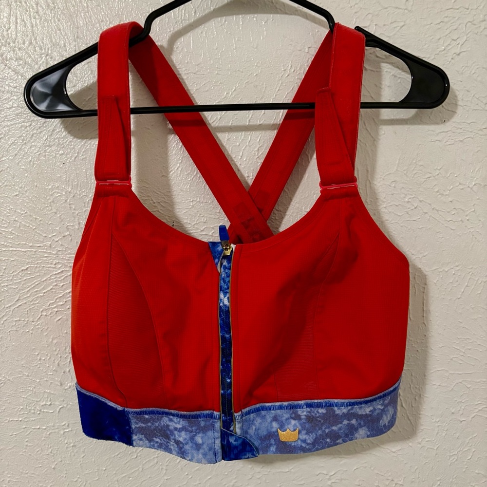 SHEFIT Red and Blue Sports Bra 2luxe